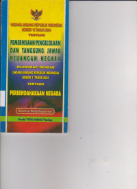 Image of UUD RI NOMOR 15 TAHUN 2004 TENTANG PEMERIKSAAN DAN TANGGUNG JAWAB KEUANGAN NEGARA