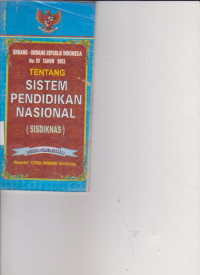 Image of UUD RI NO.20 TAHUN 2003 TENTANG SISTEM PENDIDIKAN NASIONAL