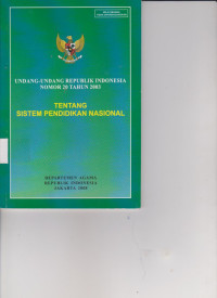 Image of UUD RI NOMOR 20 TAHUN 2003 TENTANG SISTEM PENDIDIKAN NASIONAL