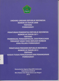 Image of UU RI NO 44 TH 2008 TENTANG PORNOGRAFI